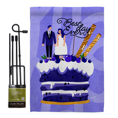 Double Sided 18.5'' H x 13'' W Polyester Wedding Flag Set