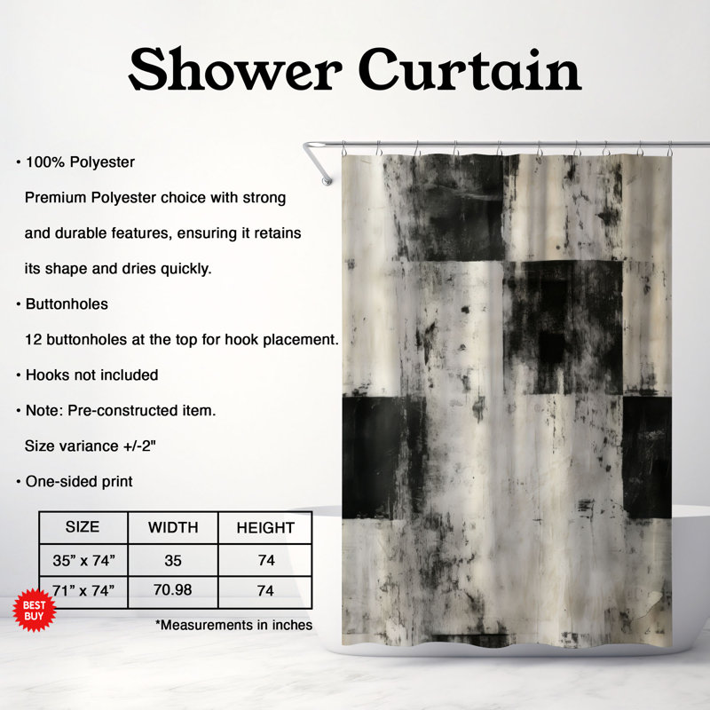 Rideau de douche Timeworn Plaid - Premium, H 74 po x l 71 po