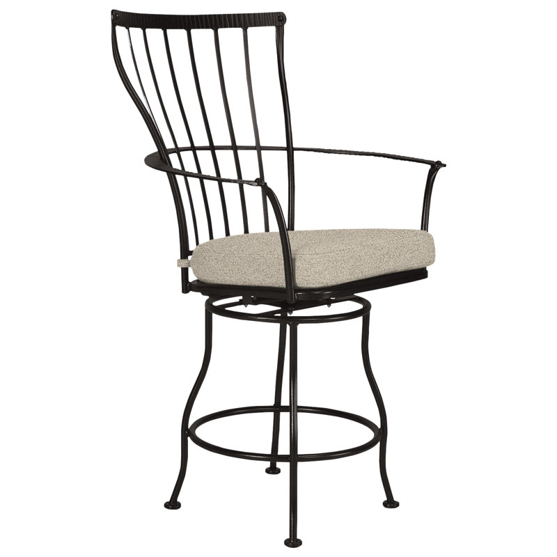 Monterra Outdoor Swivel Bar Stool, Sahara Cafe, Carbon Black, 31.5''