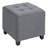 Leella 35cm Wide Tufted Square Solid Colour Footstool Ottoman