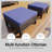 14 Pieces Patio Furniture Set, Wicker Rattan Outdoor Conversation Sets With 4 Ottomans (Blue Cushions)-2016393605