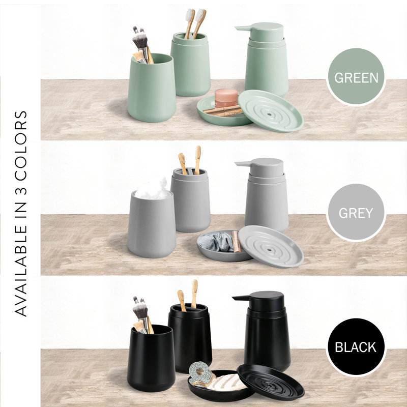 Ensemble d'accessoires de salle de bain Denitta, Gris