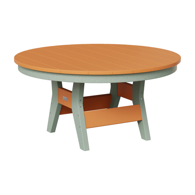 Harbor Outdoor Round Coffee Table, Seafoam, Mango Orange