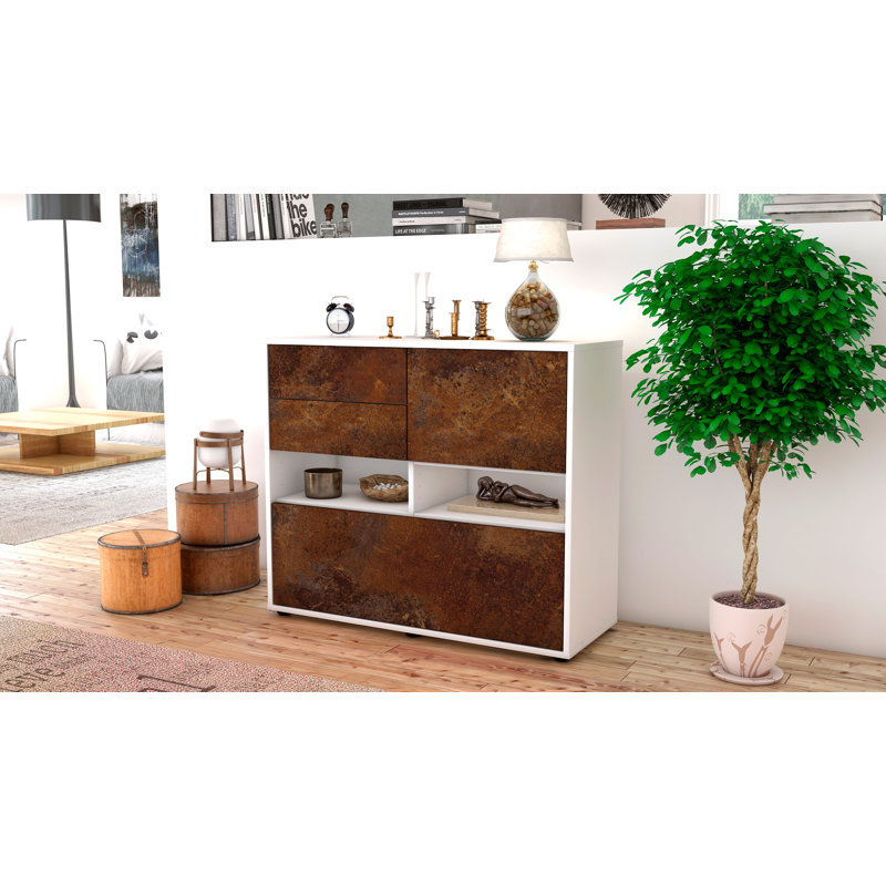 Quane 92cm Sideboard, White/Red