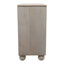 Armoire décorative décorative en bois avec dessus en travertin et portes cannelées - Petite armoire de rangement moderne pour espaces d'entrée étroits - 33 po, blanc