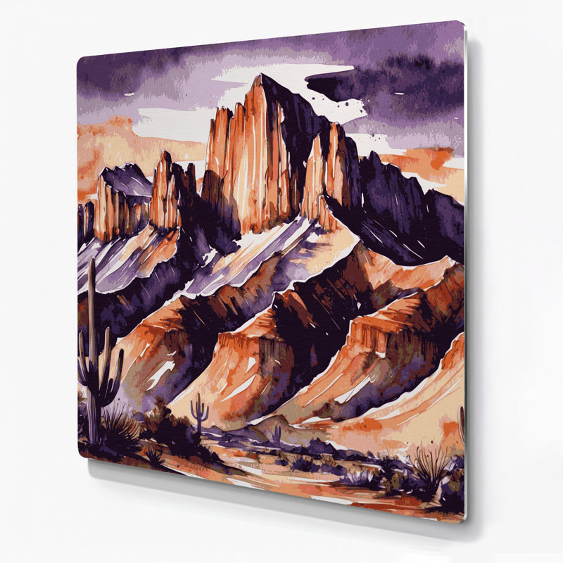Art mural en métal mauve Southwestern
