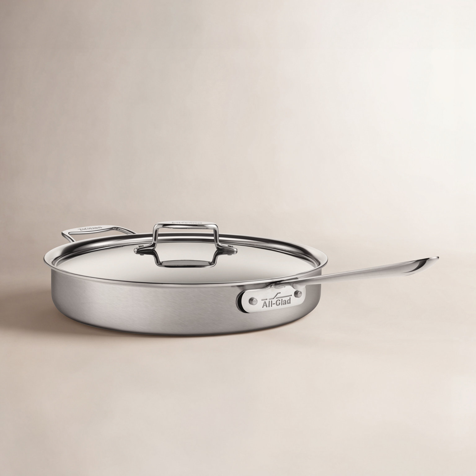 All-Clad D5® Brushed Sauté Pan with Lid, 6 qt.