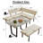 3-Piece Mdf Top Dining Table Set 47.2 In. Rectangle Table, 1  Sofa Corner Bench And 1 Bench-1253167176