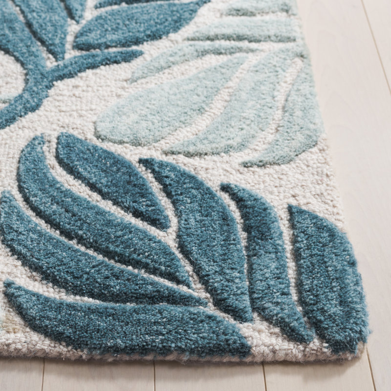 Jardin Hand Tufted Wool; Cotton Floral Indoor Rug, Rectangle 4' x 6'