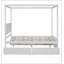 Wood Canopy Bed With Four Drawers ,Full Size Canopy Platform Bed With Support Slats