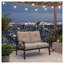 Causeuse de terrasse 48 po 2 places en métal toutes saisons avec coussins beiges, structure kaki clair