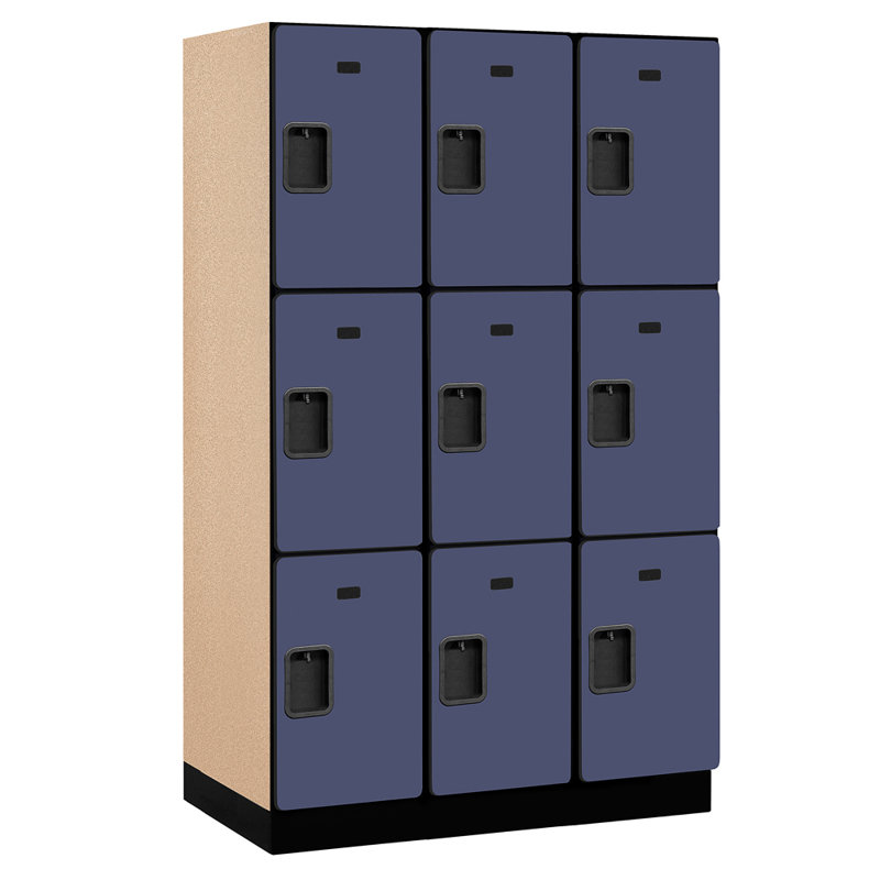 Casier à 3 niveaux, H 76 po x l 45 po x P 21 po, Bleu