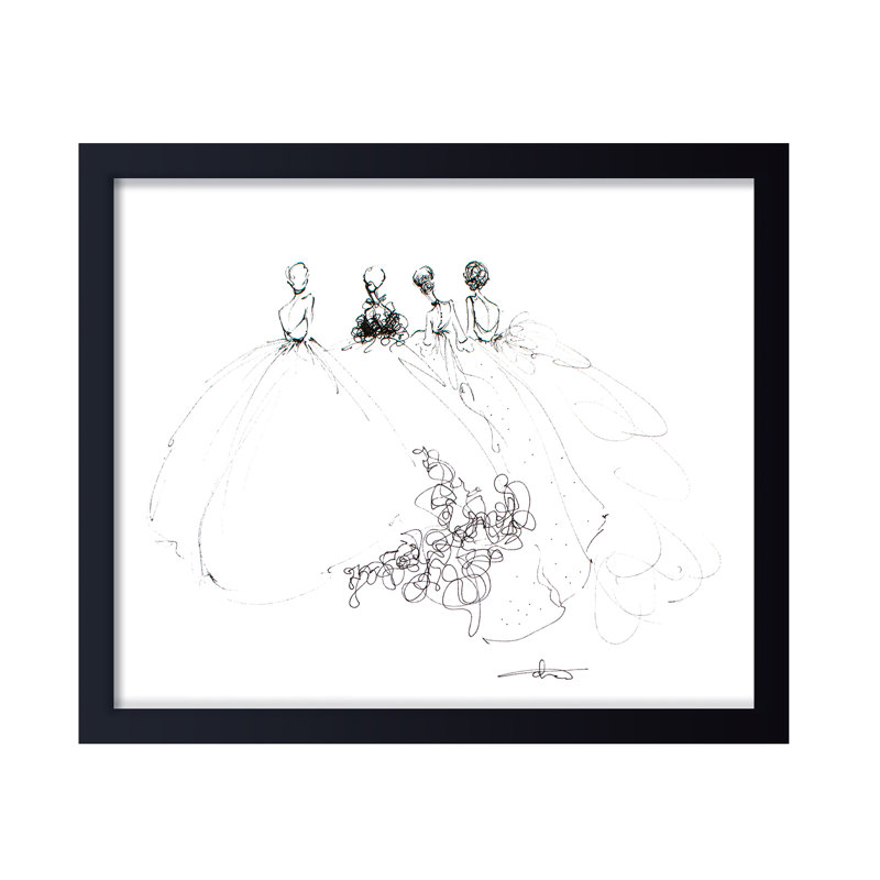 Classic Elegance Study of Dress No.2 by  - Picture Frame Painting, 24" H x 30" W x 1.125" D, Framed Print, Black