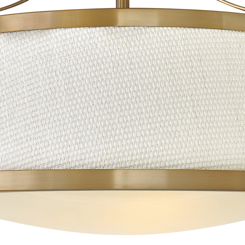 Charlotte 3 - Light 20" Unique/Statement Geometric Semi Flush Mount, Brushed Caramel