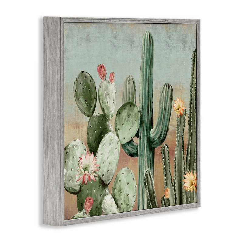 Cactus en fleurs parmi les épines, estampe numérique, conception par Luna Mavis, H 17 po x l 17 po