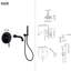 Robinet mural noir mat pour douche et baignoire avec 2 poignées - laiton, valve équilibrée, résistance à la rouille, douchette à main 59 ", GPM, nickel, vis de fixation incluses