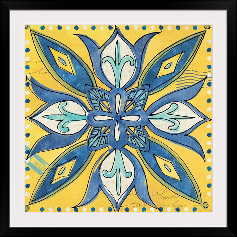 « tile ii color », reproduction d’impression anne tavoletti Tuscan Sun, H 28 x l 28 po x P 1 po, Cadre noir