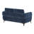Chenille Upholstered Modern Track Arm Loveseat Blue
