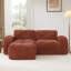 Canapé ergonomique 2 pièces en velours capitonné avec éponge haute densité 32D et 1 repose-pieds sans assemblage-1847138938