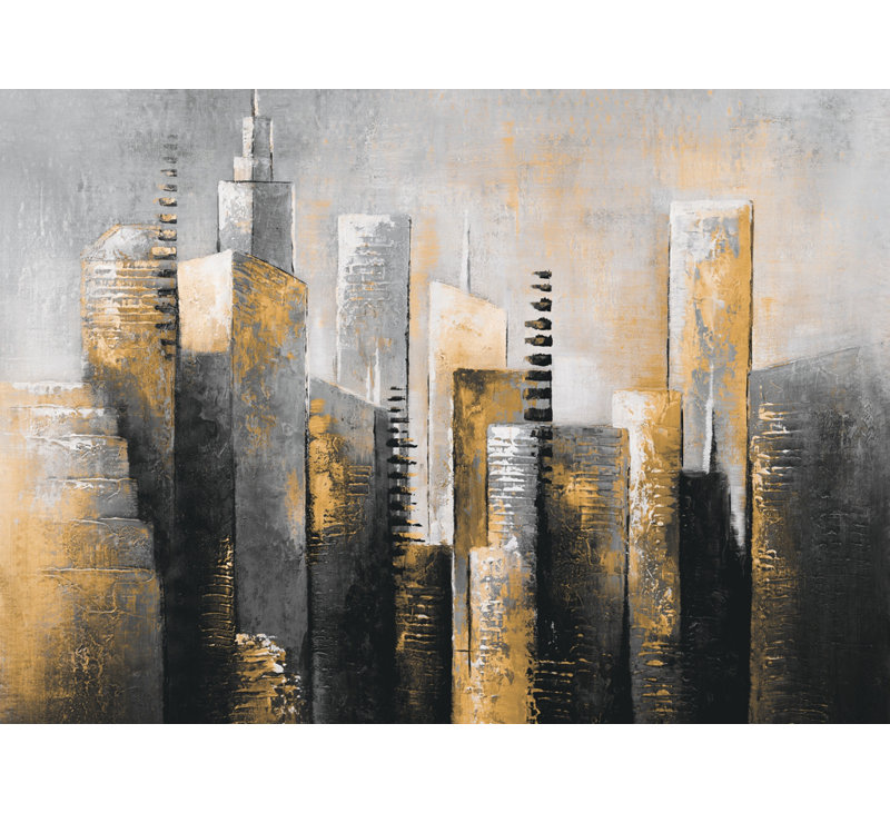Abstract Gold Skyscraper Duvet Cover | Cities Building Decor