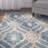 Amory Hand Tufted Wool/Cotton Floral Rug in Blue/Ivory-1658628385