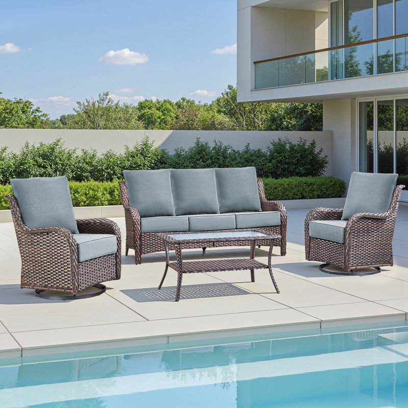 Outdoor Cushions For Patio Furniture,Outdoor Seat Cushion Set 24 X 24 X 6 Inch,Waterproof & Fade Resistant Outdoor Chair Cushions,Deep Patio Chair Cushion With Removable Cover