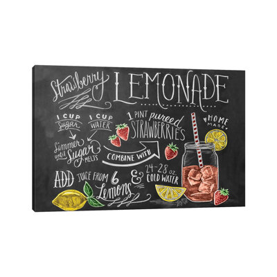 Strawberry Lemonade Recipe par Lily & Val - Toile tendue avec châssis sur toile tendue