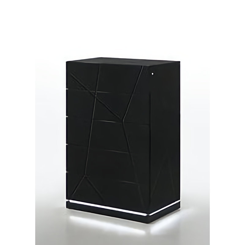 Ensemble de chambre avec lit plateforme 4 pièces Lacovelli, Très grand, Noir