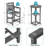 Outdoor HDPE 3-Pieces Patio Bar Sets with Bar Table and Chairs-104287677