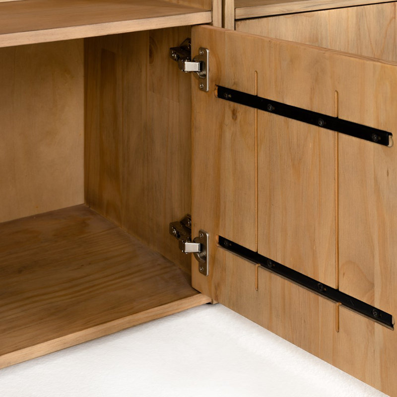 Bane Solid Wood Bookcase, Smoked Pine