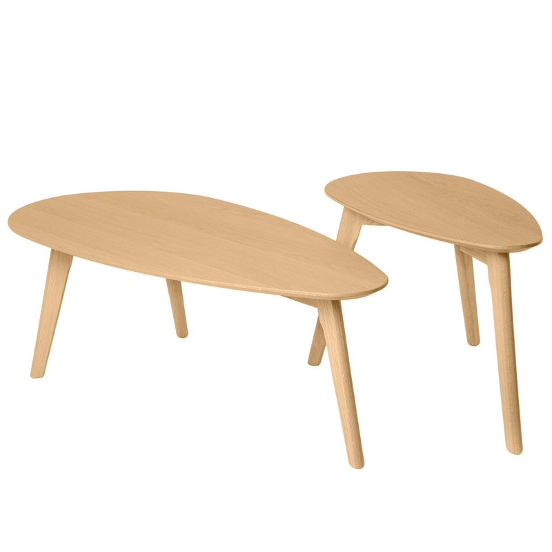 Goins Solid Wood Three Leg Coffee Table