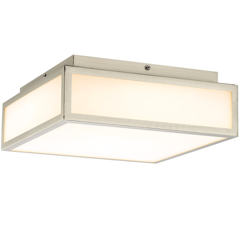 Luminaire encastré DEL intelligent de 10 pouces en nickel brossé, 1120 lumens, 24 W, 3 réglages de température de couleur (3000 K/4000 K/5000 K), gradable, diffuseur en verre blanc dépoli, installation intérieure.