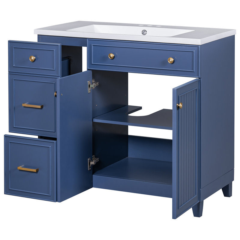 Meuble-lavabo 36 po, Bleu marine