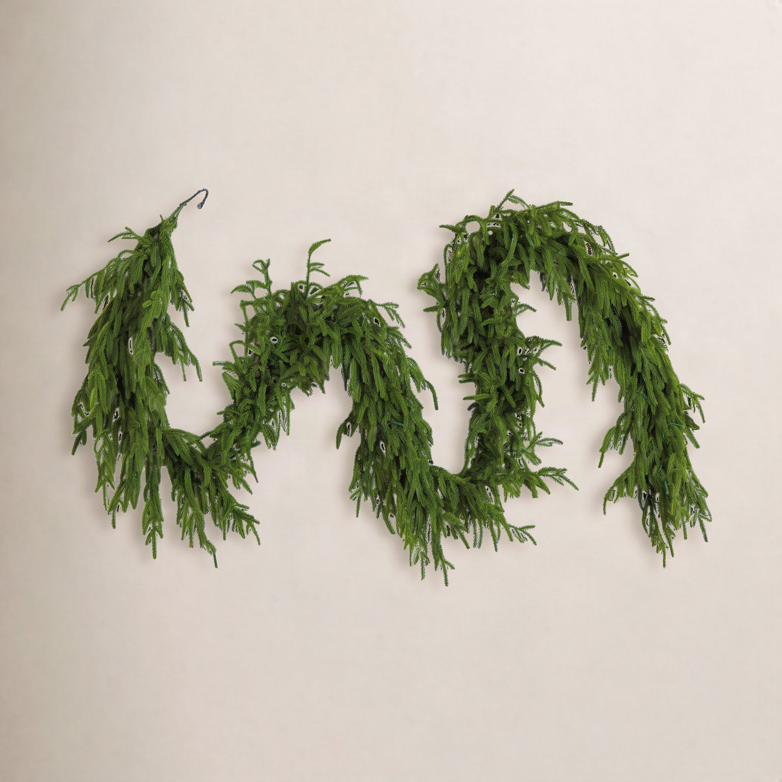 108" Silver Pre-Lit Christmas Garland, 9' L