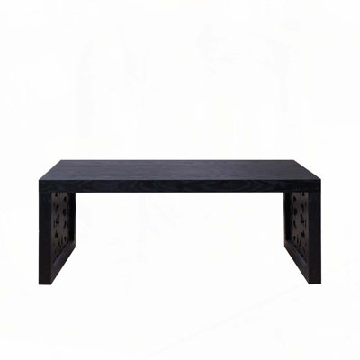 47.2-inch Rustic Carved Solid Wood Coffee Table
