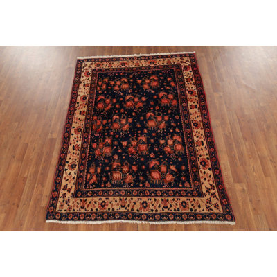 Handmade Blue Traditional Rug 5x6