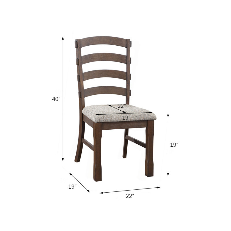 Ensemble de 2 chaises d'appoint en tissu gris, brun rustique et chêne