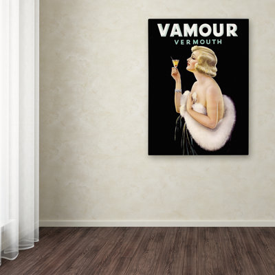 « vamour », affiche rétro sur toile tendue
