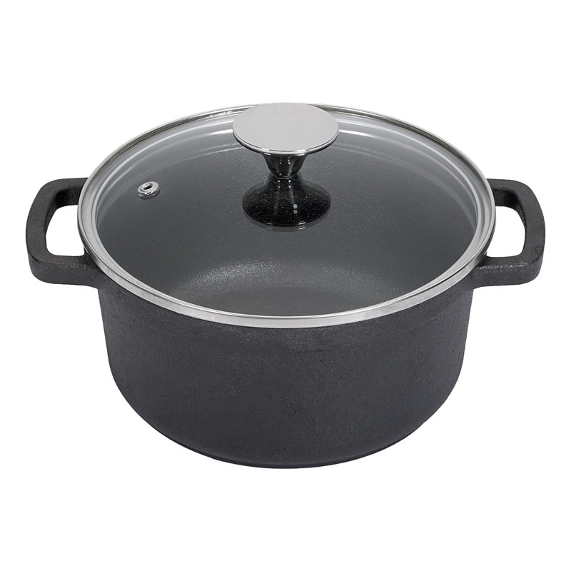 Living and Home Non-Stick Cast Iron Stainless Steel Soup Pot, 2.2L