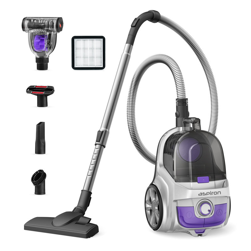 Canister Vacuum, Upgraded 1600W Bagless Canister Vacuum Cleaner, Auto Cord Rewind, H13 HEPA Filter, 4Qt Large Capacity, 5 Tools for Hard Floors, Carpet, Pet, Upholstery, Car