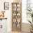 Lighted Corner Curio Cabinet - Elegant Glass Display Case For Living Room & Bar Storage -  For Antique Collections & Wine - Includes Built-In Lighting-20434591