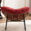 Chaise berçante en chenille rouge pour l'intérieur et l'extérieur - Confortable, multifonctionnelle, décorative et ergonomique avec structure en métal et rembourrée-279682789