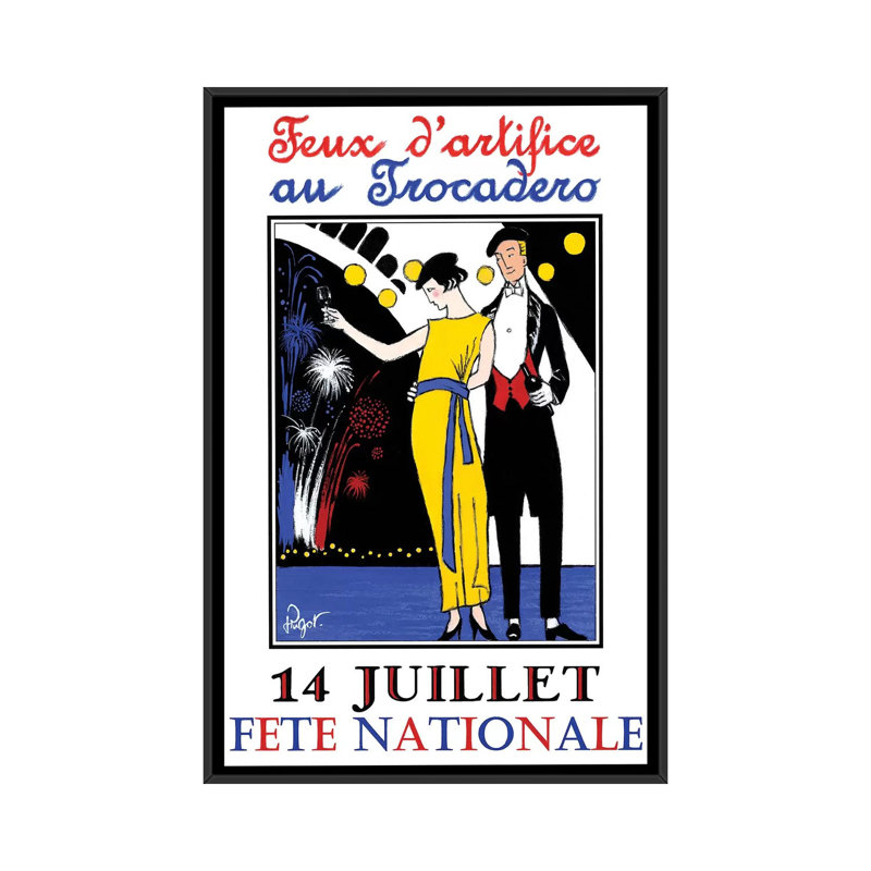 Feux d'artifice par Jean-Pierre Got - reproduction d'art sur toile tendue avec châssis, H 26 po x l 18 po x P 1,5 po