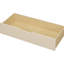 Lit plateforme simple en bois de couleur crème avec tablettes de rangement, tiroirs et station de charge, tête de lit tapissier ornement, tête de lit