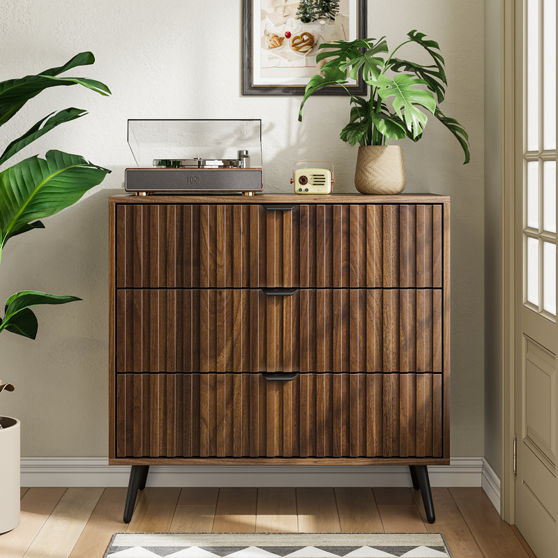 Solid Wood 30cm W 3 - Drawer Chest of Drawers