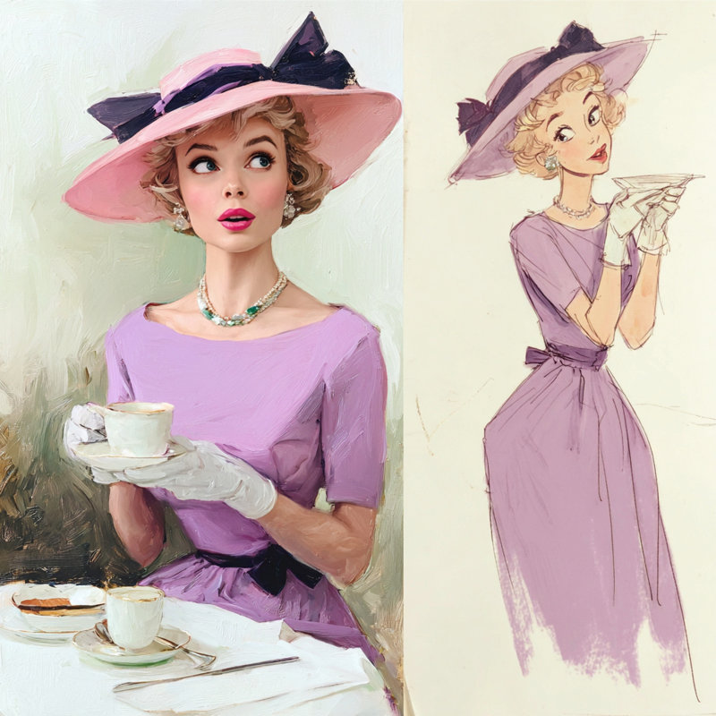 Art mural sur toile tendue Tea Time