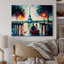 Soirée romantique sur un petit bateau IV - Peinture sur toile