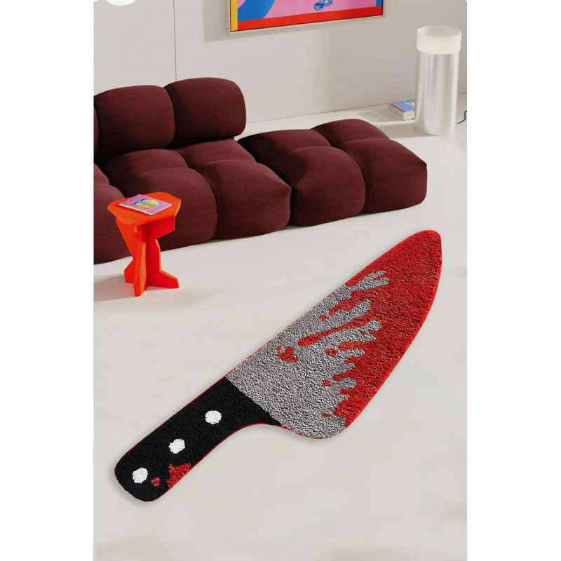 Tapis décoratif 4 pi x 6 pi lavable à la machine 100% coton Horror Movie Prop