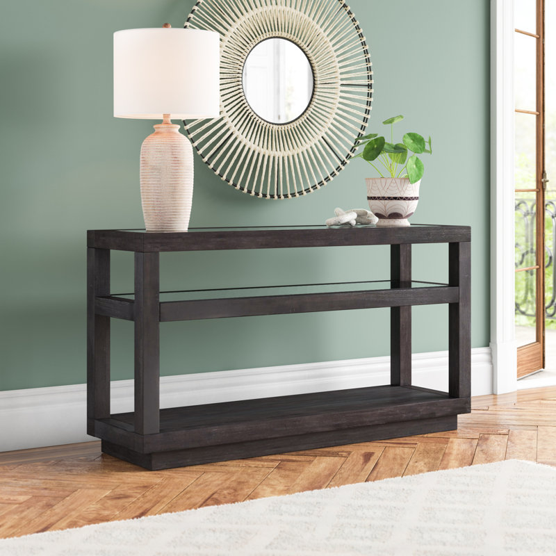 137.2cm Glass Top Console Table