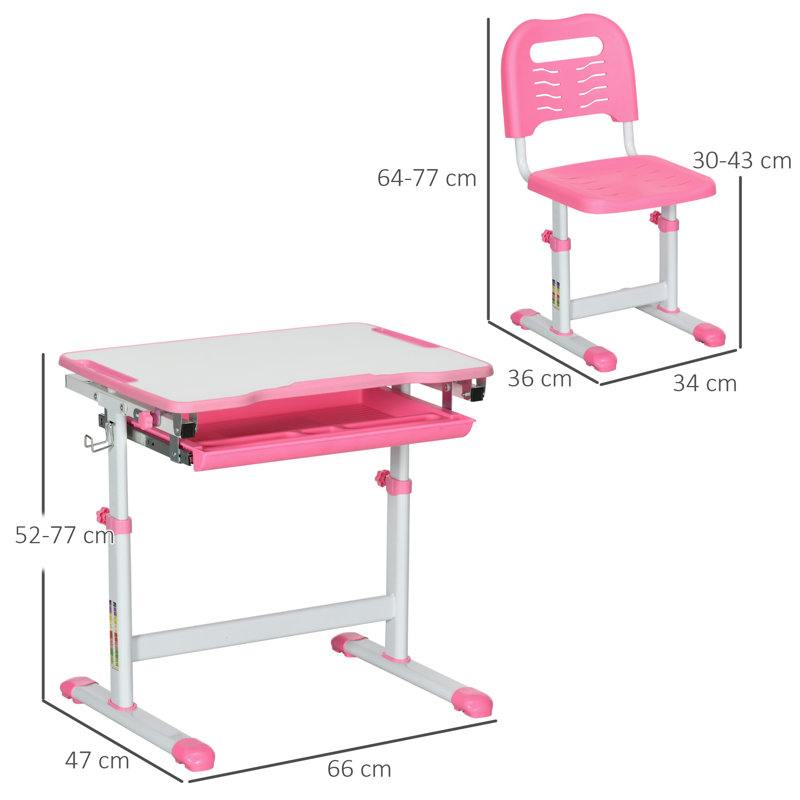 Hoppe Kids 2 Piece Rectangular Desk Or Activity Chair and Chair Set